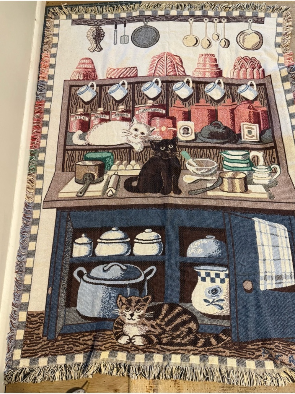 Vintage Cat's All over My Kitchen Tapestry Cupboard Wall Hanging/throw